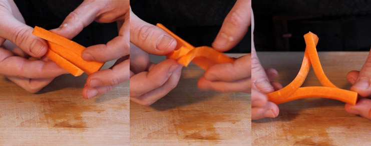 Suite et fin de la recette du triangle de carotte.